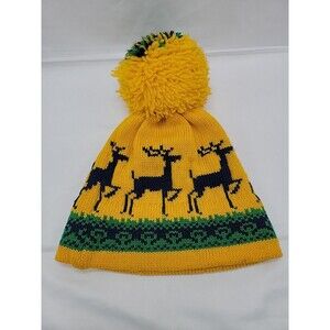 Vintage Andres Winter Hat Wool Blend Green/Yellow/Blue Unisex Small?